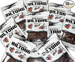 "Nam Flava" - originalus Namibijos biltongas - 1 kg (10 x 100 g) - džiovinta mėsa, jautienos džiūvėsiai, daug baltymų