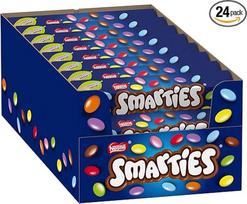 "Nestlé Smarties" šešiakampio formos ritinėlis, spalvingas pieniškas šokoladas su natūraliomis spalvomis ir aromatais, 24 vnt. (24 x 38 g)