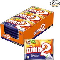 "nimm2 Bonbons" 20 x 240 g - citrinų ir apelsinų skonio vaisiniai saldainiai su vaisių sultimis ir vitaminais