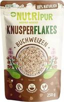 "NutriPur" grikių traškūs dribsniai 250 g - daiginti ir traškūs | baltymų ir skaidulų šaltinis | veganiški, be glitimo, be priedų | tinka dribsniams, jogurtui, košei, kokteilių dubenėliui ir kepimui