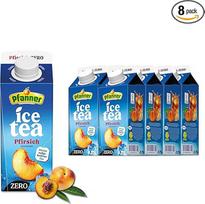 "Pfanner Iced Tea Peach Zero" - 8 x 750 ml tiekimo pakuotė - tiesiogiai paruošta juodoji arbata su persikų sultimis - ledo arbatos dėžutė be cukraus