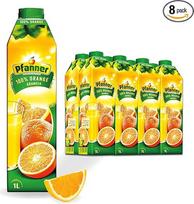 "Pfanner" 100 % apelsinų sultys (8 x 1 l) - apelsinų sultys - vaisių sultys laikymo pakuotėje - be pridėtinio cukraus