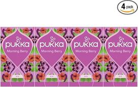 "Pukka Morning Berry" ekologiška vaisių arbata - juodieji serbentai, rooibos, gervuogės, ženšenis, aktyvus gyvenimo būdas, 4 pakuotės, 80 arbatos maišelių