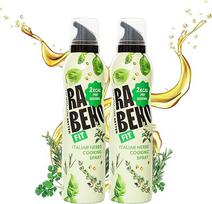 "Rabeko Zero Cooking Spray" mažo kaloringumo purškiklis | Itališkos žolelės | 800 porcijų, 2 kcal viename purškiklyje | Purškiklis keptuvei, kepimui ant grotelių ir kepimui | Be priedų, be cukraus | Be glitimo 2 x 200 ml
