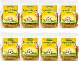 "Rapunzel" cukruotos imbiero lazdelės 75 g, 8 vnt.