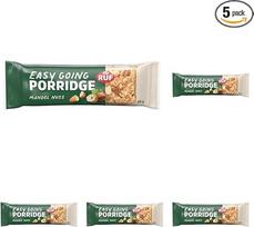 "RUF Porridge Bar" migdolų riešutų batonėlis iš viso grūdo avižinių dribsnių su migdolais ir lazdyno riešutais, riešutų užkandis (5 vnt.)