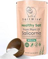 "SaltWise Salicornia" baltoji druska - druskos pakaitalas su mažu natrio kiekiu, augalinės kilmės mineralinė druska, košerinė, 100 % natūrali, be priedų (7,05 oz / 200g)