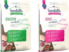 "Sanabelle Sensitive" su paukštiena, sausas kačių maistas jautrioms mitybai katėms, 1 x 10 kg & t Poultry, sausas kačių maistas suaugusioms katėms (nuo 12 mėn.), 1 x 10 kg