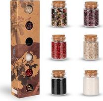 "Simple Wood Gourmet" druskų ir pipirų rinkinys, "Prieskonių iš viso pasaulio" dovanų rinkinys 6 x 25 g