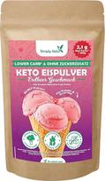 "Simply Keto" mažesnio angliavandenių kiekio* braškių ledų mišinys - kreminiai ledai be cukraus, tik 2,6 g grynųjų angliavandenių, be maltitolio, be glitimo, be sojos ir ketogeniniai - 10 porcijų (100 g)
