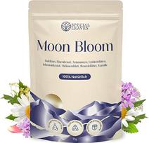 "Special Leaves Moon Bloom Evening Tea", 75 g žolelių arbatos su valerijonais, ramunėlėmis ir jonažolėmis, be kofeino ir cukraus, raminantis miego arbatos mišinys atpalaiduojančioms naktims