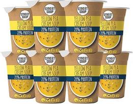 "STREET SOUP" baltyminė greitai paruošiama sriuba (žirniai, 8 vnt., po 300 g) - paruoštos kreminės sriubos su mažu angliavandenių kiekiu, skirtos dietai, svorio metimui ir kelionėms - žirnių sriuba - paruoštas maistas ir paruošti patiekalai veganams ir be