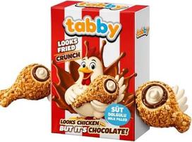 "Tabby" šokolado lazdelės 50g - vištienos išvaizdos šokoladinis užkandis | traškus šokoladas su karamelizuotais trupiniais | Viral Trend saldainiai