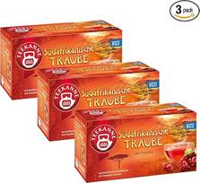 "Teekanne South African Grape", 3 pakuotės (3 x 18 arbatos maišelių) | Vaisių arbata su citrinų ir medaus aromatu | Saldžių vaisių arbata | Šalies arbata