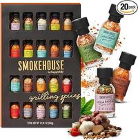 "Thoughtfully BBQ Spice Gift Set", 20 kepsnių prieskonių rinkinys kepsnių vakarėliui, 20 prieskonių mišinių