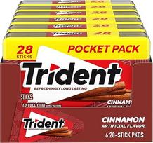 "Trident" kramtomoji guma be cinamono, 6 pakuotės po 28 (iš viso 168 vnt.)