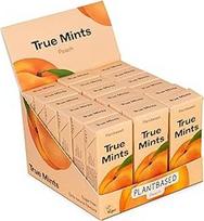 "True Mints" - 18 rodymas | Persikų | Augalinės pastilės be cukraus, 18 x 13 g, 234 g