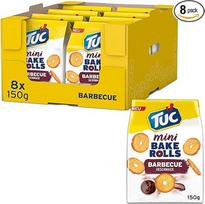 "TUC Bake Rolls Mini Barbecue" - traškūs dvigubai kepti duonos traškučiai - 8 x 150g