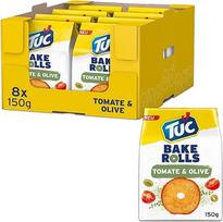 "TUC Bake Rolls Tomato & Olive" - traškūs dvigubai kepti duonos traškučiai - 8 x 150g