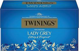 "Twinings Lady Grey" juodoji arbata arbatos maišeliuose - kiniškos juodosios arbatos rūšių mišinys su apelsinų ir citrinų žievelėmis, su bergamotės aromatu, pakuotė po 1 (25 arbatos maišeliai)