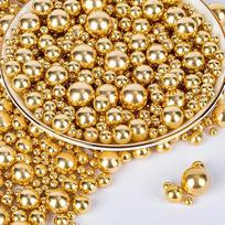 "Twisweet Gold Sprinkles" 130 g, valgomieji perliniai pabarstukai tortui puošti, mišraus dydžio cukraus rutuliukai kepimui, keksiukų pabarstukai sausainiams, ledams ir tortams, Valentino dienos, gimtadienio, Kalėdų papuošimas