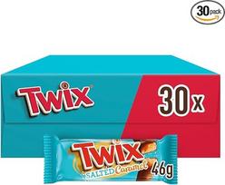 "Twix" sūdytos karamelės šokolado batonėliai | didmeninė šokolado pakuotė | 30 dvigubų batonėlių (30 x 46g)