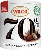 "Valor", tirpi juodoji kakava, 70 %, intensyvaus ir puikaus skonio, idealiai tinka pusryčiams su šaltu arba karštu pienu, 300 g