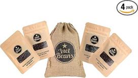 "VietBeans" pipirų rinkinys Dovanų rinkinys džiuto maišelyje - keturios skirtingos rūšys - juodieji, spalvoti, ilgieji ir salos pipirai - sveiki pipirų grūdeliai pipirų malūnėliui - dovanų pakuotė