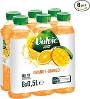 "Volvic Juicy Orange Mango" - su įvairių vaisių sultimis iš vaisių sulčių koncentratų - tik natūralūs aromatai - 6 x 0,5 l