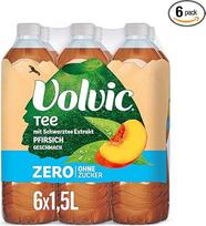 "Volvic Tea Zero Peach Flavour" - juodosios arbatos ekstrakto gaivusis gėrimas su persikų skoniu - be cukraus, kalorijų ir konservantų - 6 x 1,5 l
