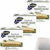 "Wasa Crisp Bread Delicate Crisp Rosemary & Sea Salt" pakuotė (3 x 190 g pakuotė) + usy Block
