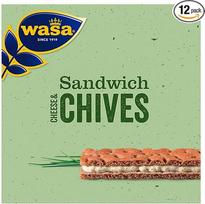 "Wasa Crispbread" sumuštiniai su sūriu ir laiškiniais svogūnais, 12 vnt. (12 x 37 g)