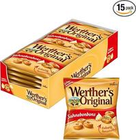 "Werther's Original" 15 x 120 g - klasikiniai kremai su gardžiu karamelės skoniu - atskirai supakuoti karameliniai saldainiai