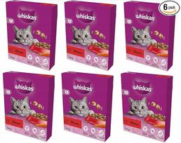 "Whiskas Adult 1+" sausas maistas suaugusioms katėms su jautiena, 6 vnt. (6 x 300 g) dėžutėje