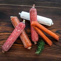 "Wurstbaron" - gurmaniškų dešrelių iš Bavarijos degustacinė pakuotė su bavariškais patiekalais - 4 saliamio rūšys ir 2 medžioklinės dešrelės - 750 g