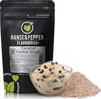100 g "Hanse&Pepper Flavorious+" skonio milteliai "Caramel Cookie Dough" - be cukraus, kaloringi - karamelinių sausainių milteliai varškei, jogurtui, kokteiliams ir saldumynams - be dirbtinių saldiklių, tikri