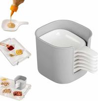 6 dalių mirkymo padažo lėkštės ir laikiklio rinkinys, plastikinis mirkymo indas su laikymo dėžute, mini mirkymo dubenėliai su rankenėle, maistinės klasės sojų padažo indai, skirti pagardams, užkandžiams ir vaisiams vakarėliuose, restoranuose