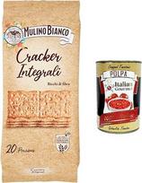 6 x "Mulino Bianco" viso grūdo krekeriai "Integrali" su tvariais, daug skaidulų turinčiais miltais 500 g + itališka gurmaniška minkštimo masė 400 g