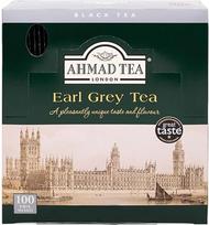 Ahmad Tea - Earl Grey - juodoji arbata iš didesnių arbatos lapelių su bergamotėmis - individualiai suvynioti, aromatingai uždaryti arbatos maišeliai, kuriuose yra 2 g arbatos vienoje porcijoje - 100 arbatos maišelių su juostele