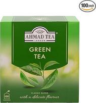 Ahmad Tea - Žalioji arbata - Žalioji arbata - Dviejų kamerų maišelis su 2 g arbatos vienoje porcijoje - 100 arbatos maišelių su juostele
