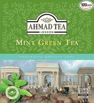 Ahmad Tea - Žalioji mėtų arbata 100 vnt. žalios arbatos maišelių po 2 g su juostele