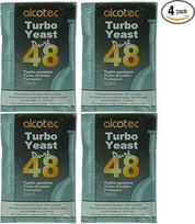 Alcotec 48 valandų Turbo mielės | Alaus mielių milteliai | Vyno mielės vyno gamybai | Sausosios mielės | Maistinės mielės | (4 pakuotės)
