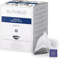 Althaus Tea Assam Malty Cup ⋅ Juodoji arbata piramidiniame maišelyje "Pyra Pack" ⋅ Stipriai aromatinga juodoji arbata ⋅ 15 x 2,75 g