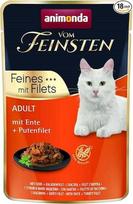 animonda Vom Feinsten Adult Cat Food, drėgnas ėdalas suaugusioms katėms, smulkūs filė, su anties ir kalakutienos filė, 18 x 85 g
