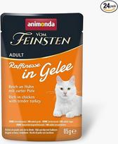 animonda Vom Feinsten Adult Sophistication Cat Food in Jelly su vištiena ir kalakutiena (24 x 85 g), drėgnas maistas su taurinu ir vitaminu D3, be sojos, cukraus ir konservantų