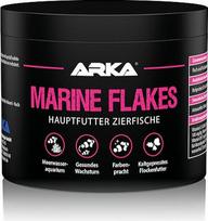 ARKA Marine Flakes dribsnių maistas sūriavandenėms žuvims 500 ml / 50 g - šalto spaudimo pagrindinis maistas spalvingumui, augimui ir sveikam gyvybingumui - be spirulinos ir prastesnių žuvų miltų
