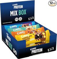 Baltymų batonėlis | "Corny Protein Crunchy 12 Mix" | Bandomoji pakuotė baltyminiai batonėliai su 30 % baltymų, be pridėtinio cukraus | Degustacinis rinkinys, skirtas išbandyti ir mėgautis | 12 x 45 g