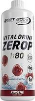 Best Body Nutrition Vital Drink ZEROP® - vyšnių sirupas be cukraus - 1 L - 1:80 padaro 80 litrų paruošto gėrimo - gėrimų koncentratas su vaisių sultimis - vandens skonis su vitaminais