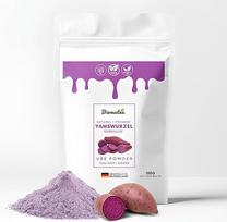 Biomatea Purple Yam Powder, Purple Ube Powder, 100 g maltų miltelių - 100 % natūralūs, be priedų, purpuriniai Ube milteliai, veganiški, puikiai tinka Ube-latte, desertui, kepimui