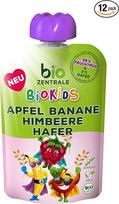 biozentrale BioKids Vaisių tyrelė "Apple Banana Raspberry Oats" 12 x 90 g Vaisių užkandis be pridėtinio cukraus Vegan